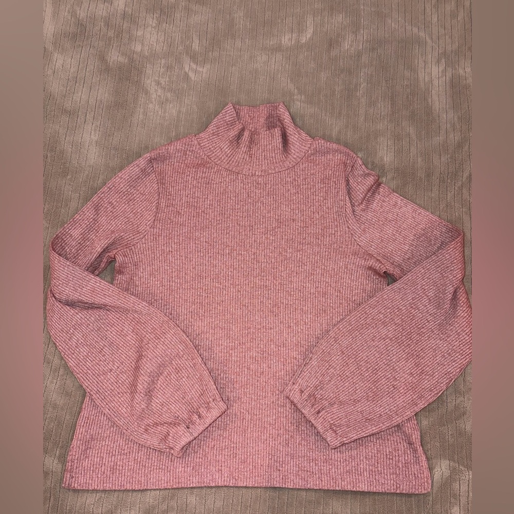 Madewell Dusty Rose Ribbed Mock Neck Size Small